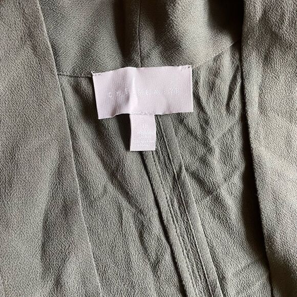 Chelsea 28 NOTCH DETAIL DUSTER IN OLIVE SARMA Size L NWOT - Picture 6 of 7